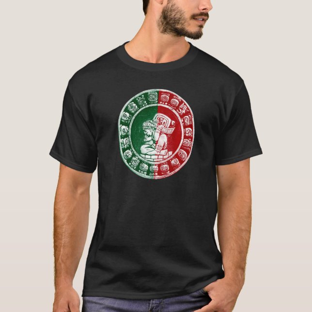 T-shirt Maya Haab Calendrier Mexicain Drapeau (Devant)
