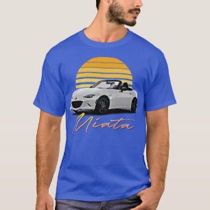 T-shirt Mazda Miata Style Rétro Blanc Design coucher de so