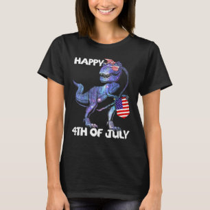 T-shirt Mb35 Joyeux 4 Juillet T-Rex Dinosaur bébé bébé Bo