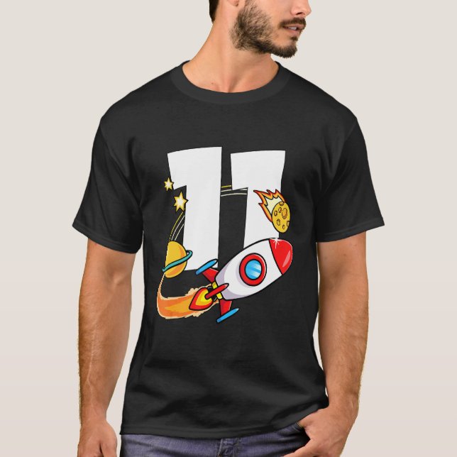 T-shirt Mb 11e Anniversaire Rocket Ship Exterspace Univers (Devant)