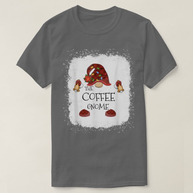 T-shirt mb Café Gnome Buffalo Plaid Christmas Light Blee (Design devant)