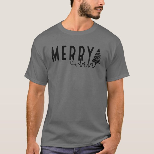 T-shirt Mb Funny Joyeux Bebe Noël Arbre de Noël Cadeaux Fi (Devant)