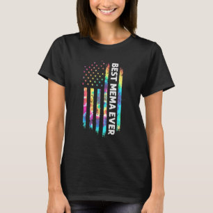 T-shirt Mb Meilleur Mema Jamais Tie Dye Usa Drapeau Père d