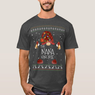 T-shirt mb Nana Gnome Buffalo Plaid Christmas Light Ugly S
