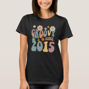 T-shirt Mb Super depuis 2015 Retro Hippie Flower 7th Birth