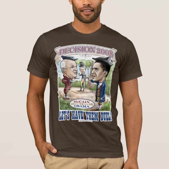 T-shirt McCain contre le duel d'Obama (Devant)
