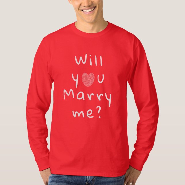 T-shirt Me marie-tu Coeur Rouge Romantique Proposition (Devant)