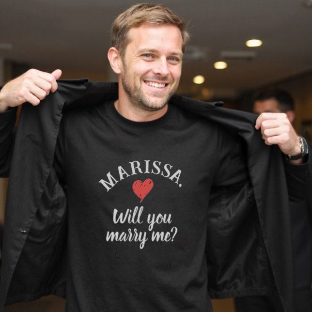 T-shirt Me marierez-vous une proposition de nom personnali (Will You Marry Me Personalized Name Proposal T-Shirt)