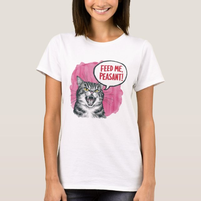 T-shirt Me nourrir Paysan Drôle Chat (Devant)