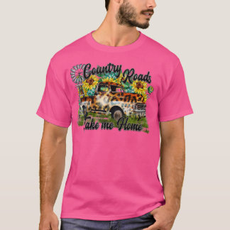 T-shirt Me ramener à la maison Camion Leopard Sunflower Wi