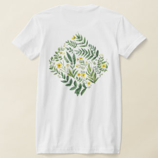 T-shirt Meadow Blooms: Yellow Wildflowers and Green Foliag
