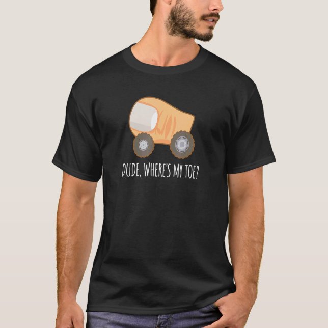 T-shirt Mec où est mon orteil Camion Anatomie Handicap Amp (Devant)