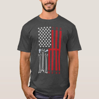 T-shirt Mécanicien automobile changeant de vitesse Drapeau