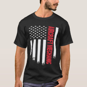 T-shirt Mécanicien d'aéronef Drapeau américain américain A
