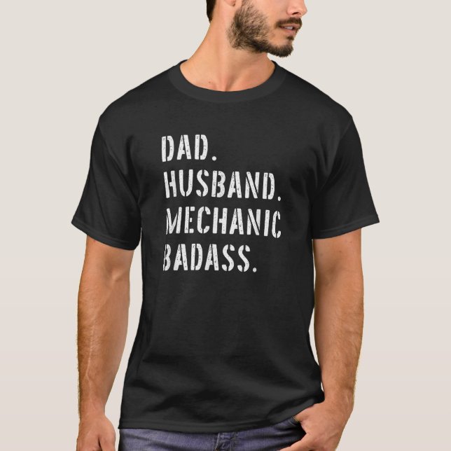 T-shirt Mécanicien De Voiture Papa Cadeaux De Fille Fils F (Devant)