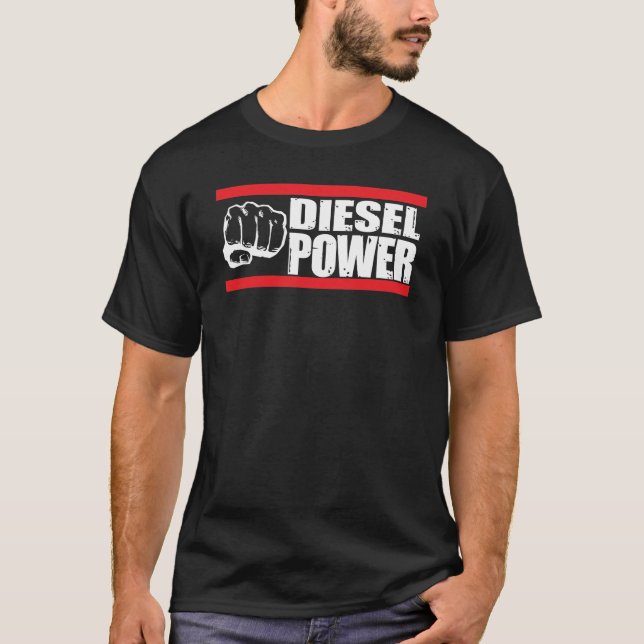 T-shirt Mécanicien diesel de camion de Turbo de puissance (Devant)