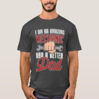 T-shirt Mécanicien Hommes Papa Voiture Mécanicien rétro