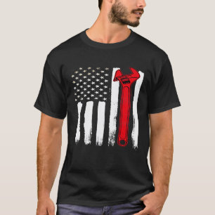 T-shirt Mécanicien Réparation de voiture Drapeau américain