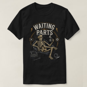 T-shirt Mécanicien squelettique en attente de pièces Garag