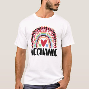 T-shirt Mécanique Arc-en-ciel Drôle Femmes Leopard Aimer A