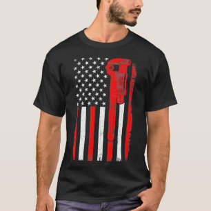 T-shirt Mécanique CNC Mécanique Outils USA Drapeau Handyma
