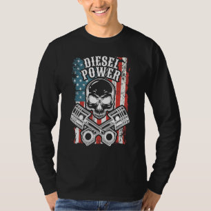 T-shirt Mécanique Drapeau Usa Puissance diesel