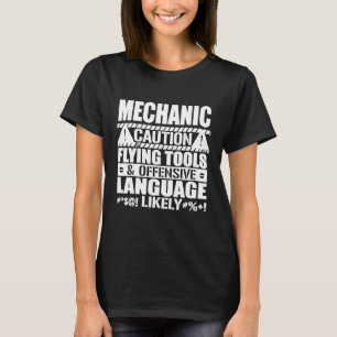 T-shirt Mécanique Mécanique Avertissement Outils de vol La