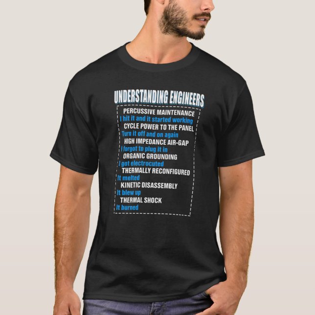 T-shirt Mécanique Sarcastique Ingénierie Amusement Compren (Devant)