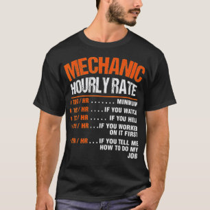 T-shirt Mécanique Taux horaire Cadeau Papa Fils Fils Fou R