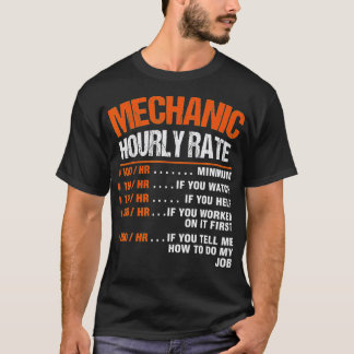 T-shirt Mécanique Taux horaire Cadeau Papa Fils Fils Fou R