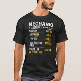 T-shirt Mécanique Travailleur mécanicien à taux horaire