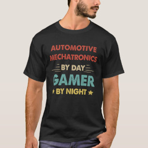 T-shirt Mécatronique Automobile Rétro Par Joueur Jour Par