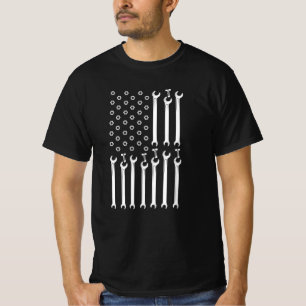 T-shirt MECHANIQUE NOUS DRAPEAU FLAG Car Guy Fier Mécanic