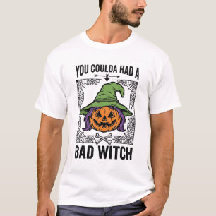 T-shirt Méchante Sorcière Drôle de Citrouille d'Halloween 