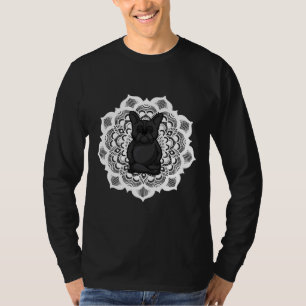 T-shirt Médaille de Bulldog en français Mandala