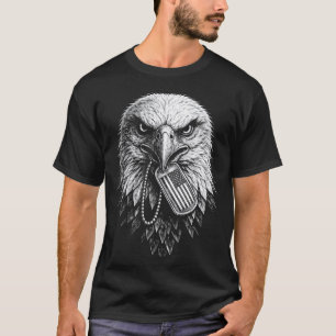 T-shirt Médaille de chien de drapeau patriotique américain