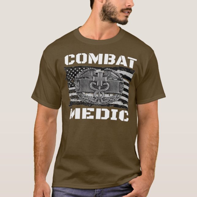 T-shirt Médaille de combat de l'ARMÉE US Tee Perfect Vétér (Devant)