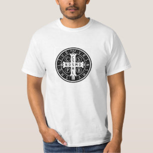 T-shirt Médaille de St Benoît, chemise blanche seulement