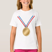 Médaille d'or avec ruban bleu blanc rouge