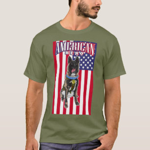 T-shirt Médaille d'or de chien de l'armée brave chien de p