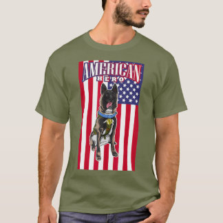 T-shirt Médaille d'or de chien de l'armée brave chien de p