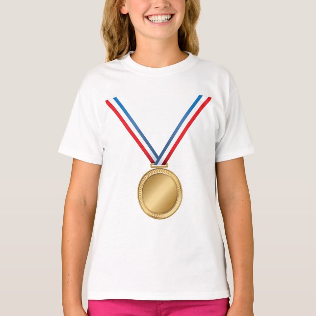 T-shirt Médaille d'or pour filles (Devant)