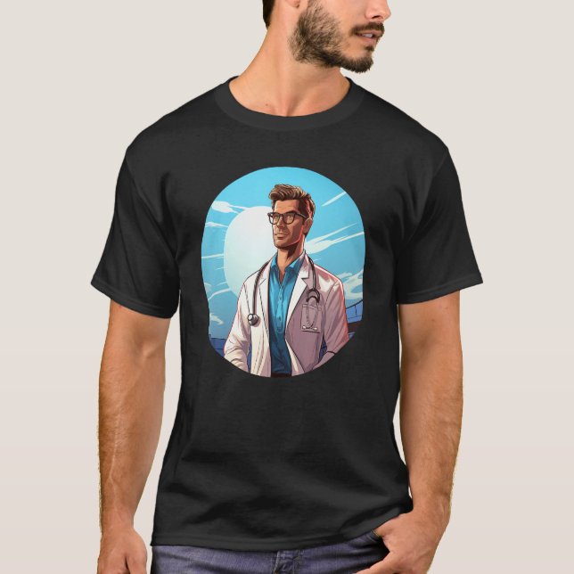 T-shirt Médecin élégant pour médecin et travailleur hospit (Devant)
