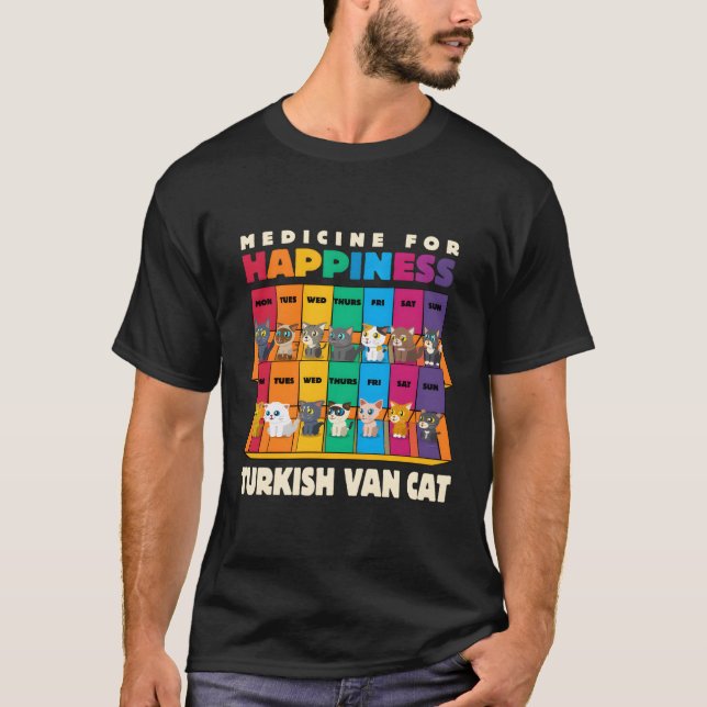 T-shirt Médecine Pour Le Bonheur Van Turc Chat Chat Natati (Devant)