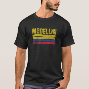 T-shirt Medellin Colombia Countries Retro Flagg For Colomb