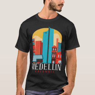 T-shirt Medellin Colombia Skyline Silhouette Outline