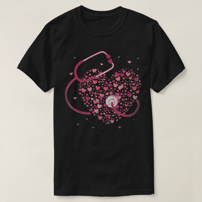 T-shirt Medicine Gift Stethoscope Heart Nurse  (Design devant)