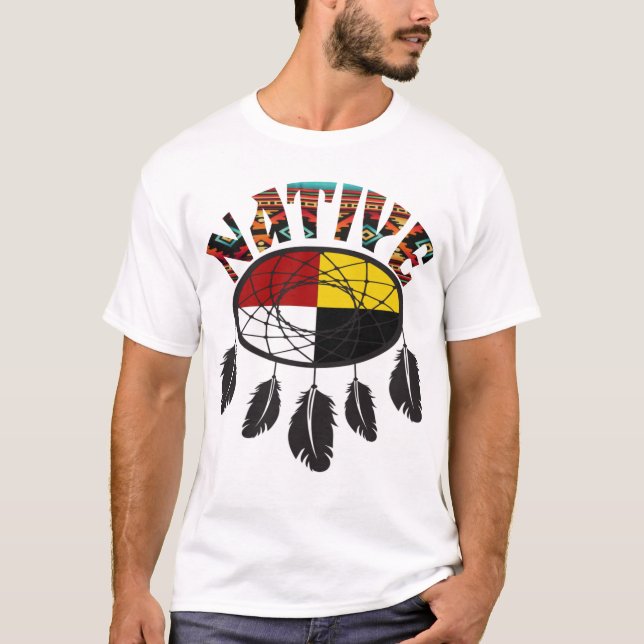T-shirt Medicine Wheel - américain d'origine (Devant)