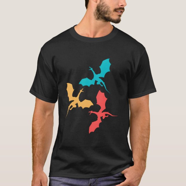 T-shirt Medieval Dragons Fantasy Animals Youth (Devant)