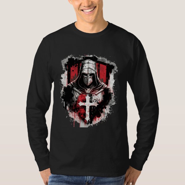 T-shirt Medieval Templar Knights Crusader (Devant)